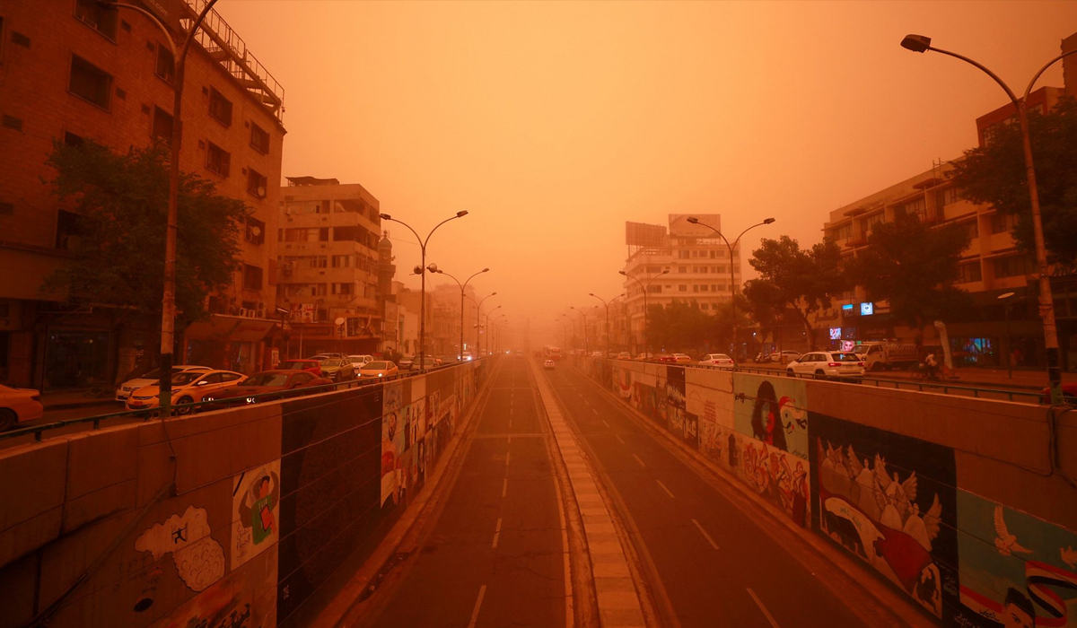 Orange skies